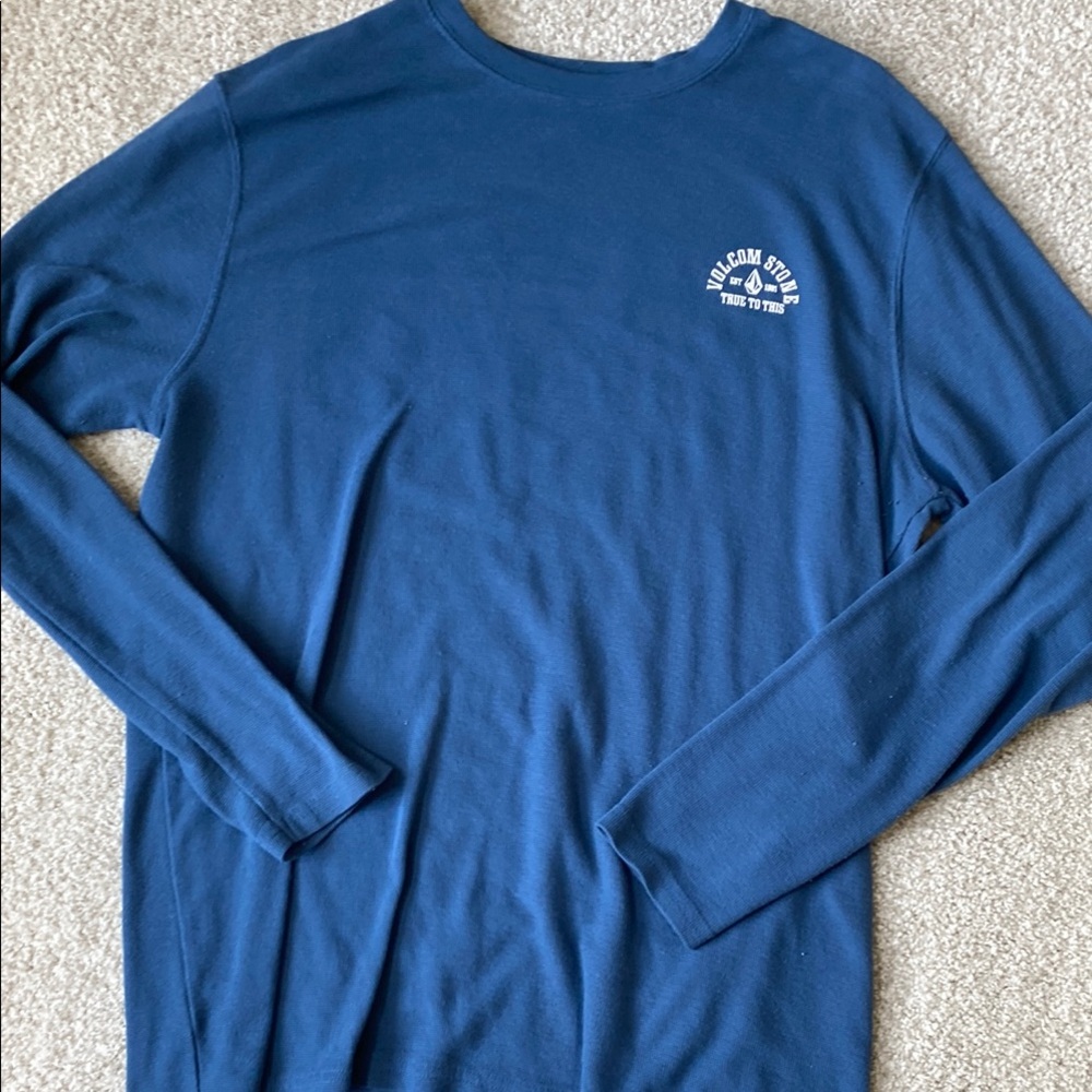 Volcom Men's Deep Blue Long Sleeve Thermal Tee